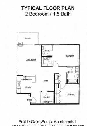 2 bedroom, 1.5 bathroom floorplan 2 bedroom, 1.5 bathroom floorplan