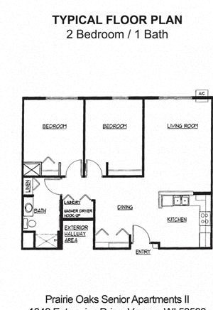 2 bedroom, 1 bathroom floorplan 2 bedroom, 1 bathroom floorplan