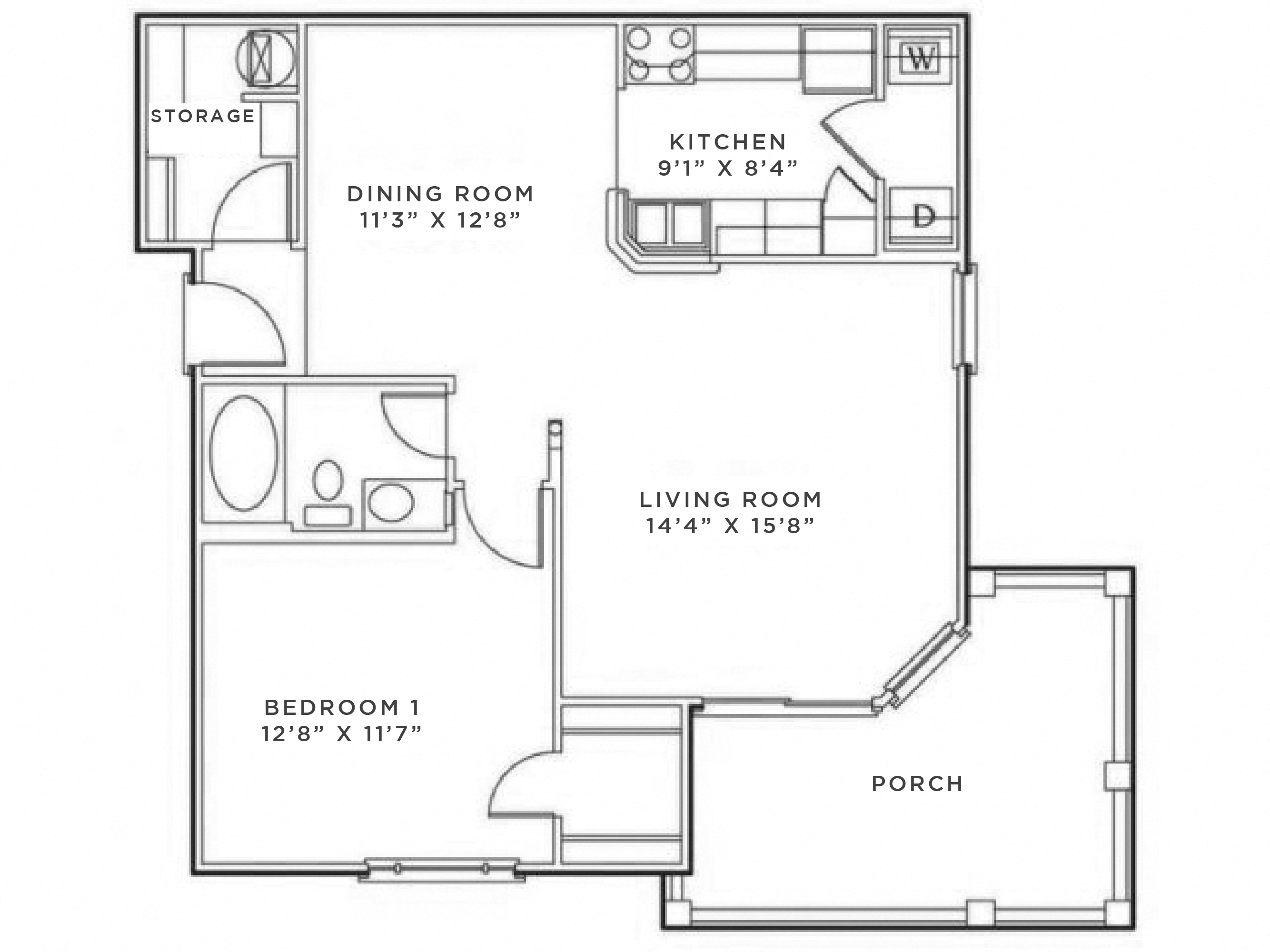 Andover Deluxe 1 BR 1 BA