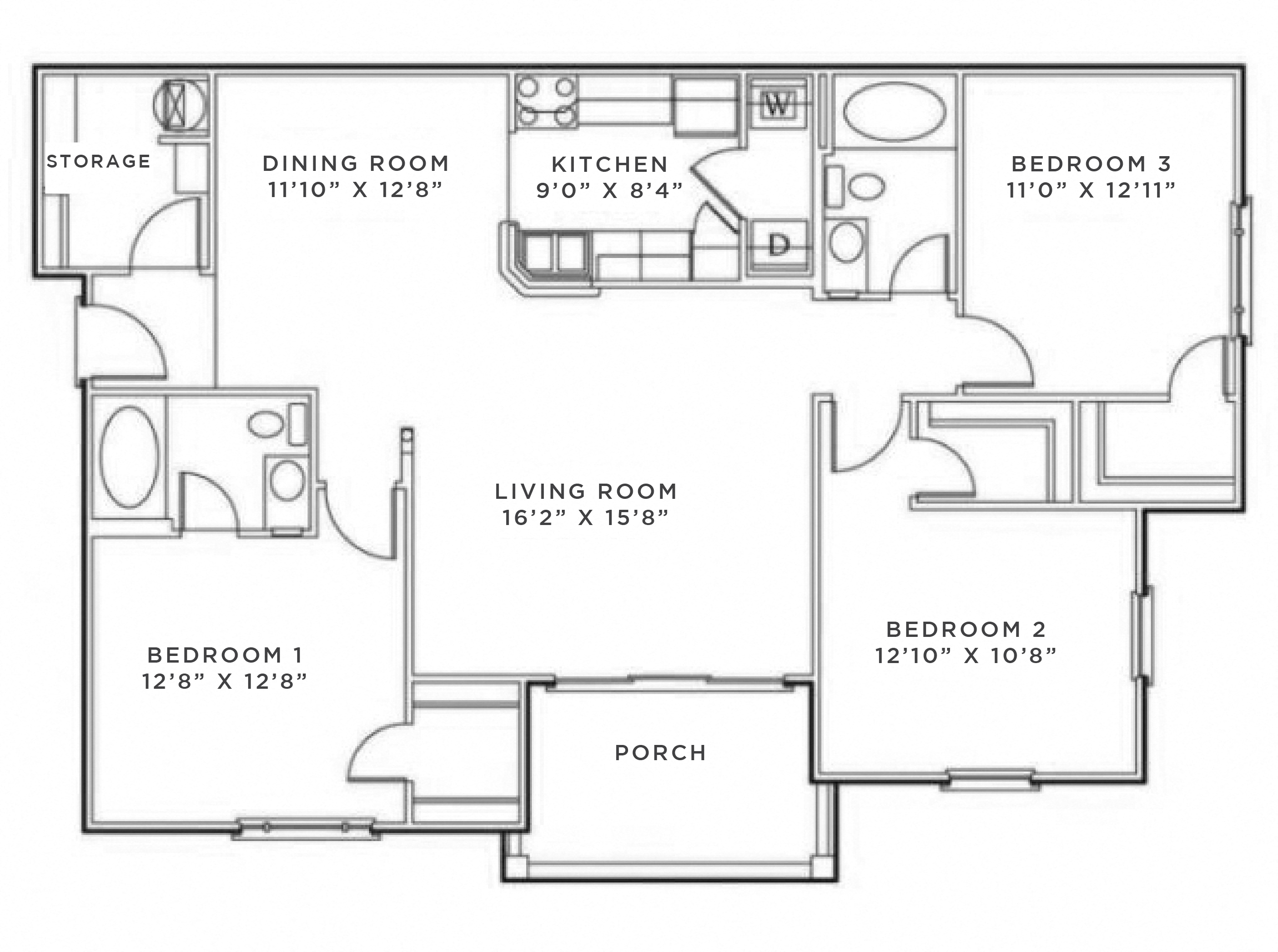 Newbury Deluxe 3 BR 2 BA