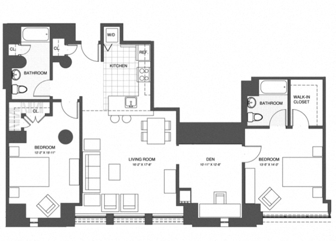 2 Bed/2 Bath Den