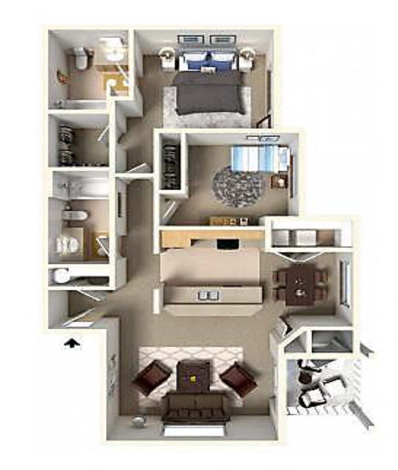 2x2 Floor Plan at Copper Mountain 