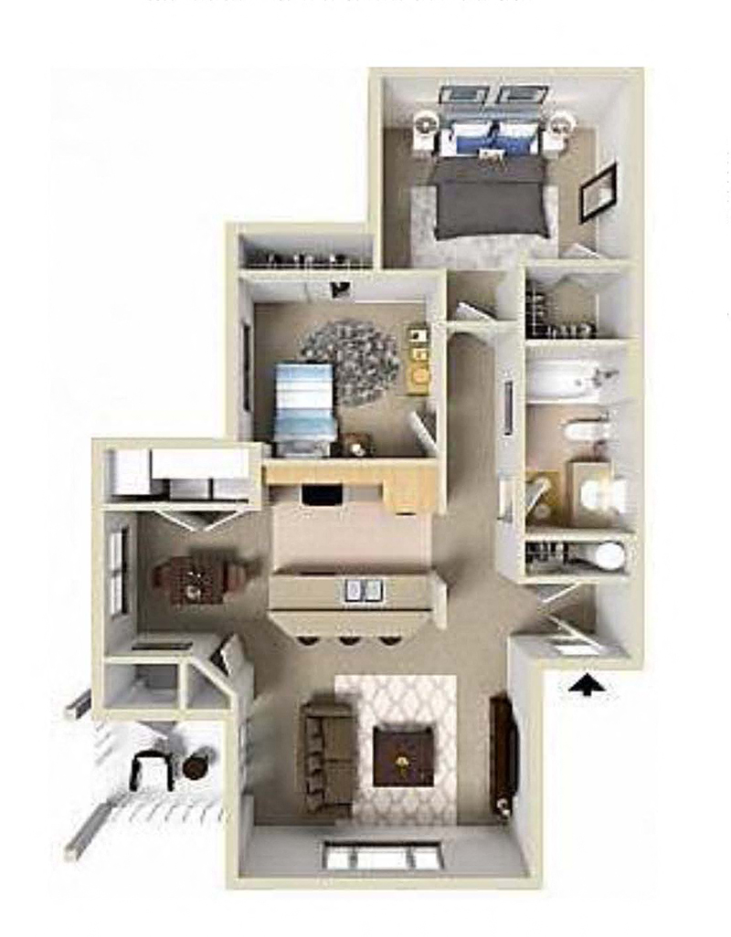 2x1 Floor Plan at Copper Mountain 
