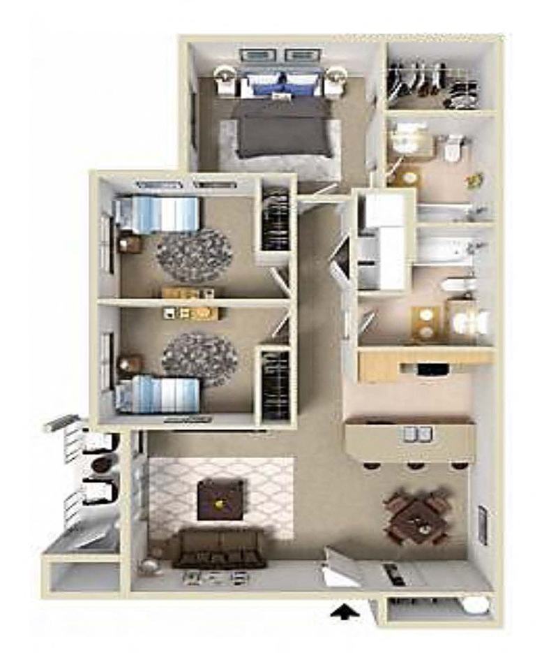 3x2 Floor Plan at Copper Mountain 