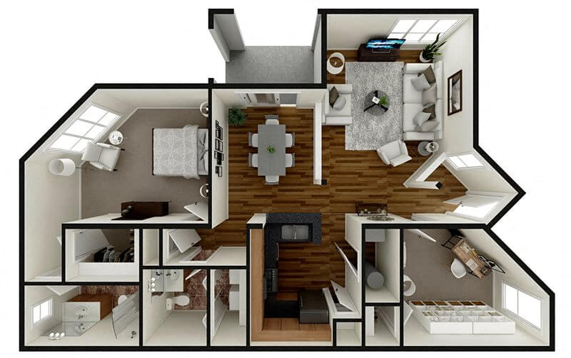 1 bedroom apartment floor plan