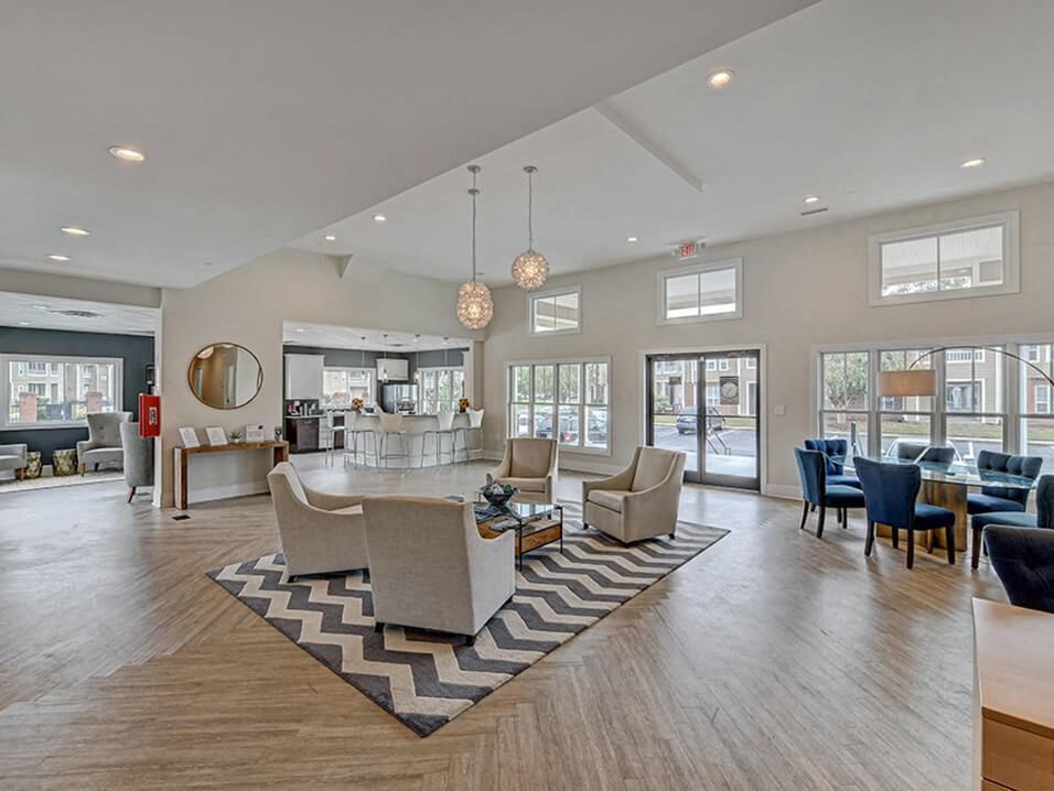 exclusive clubhouse at apartment complex