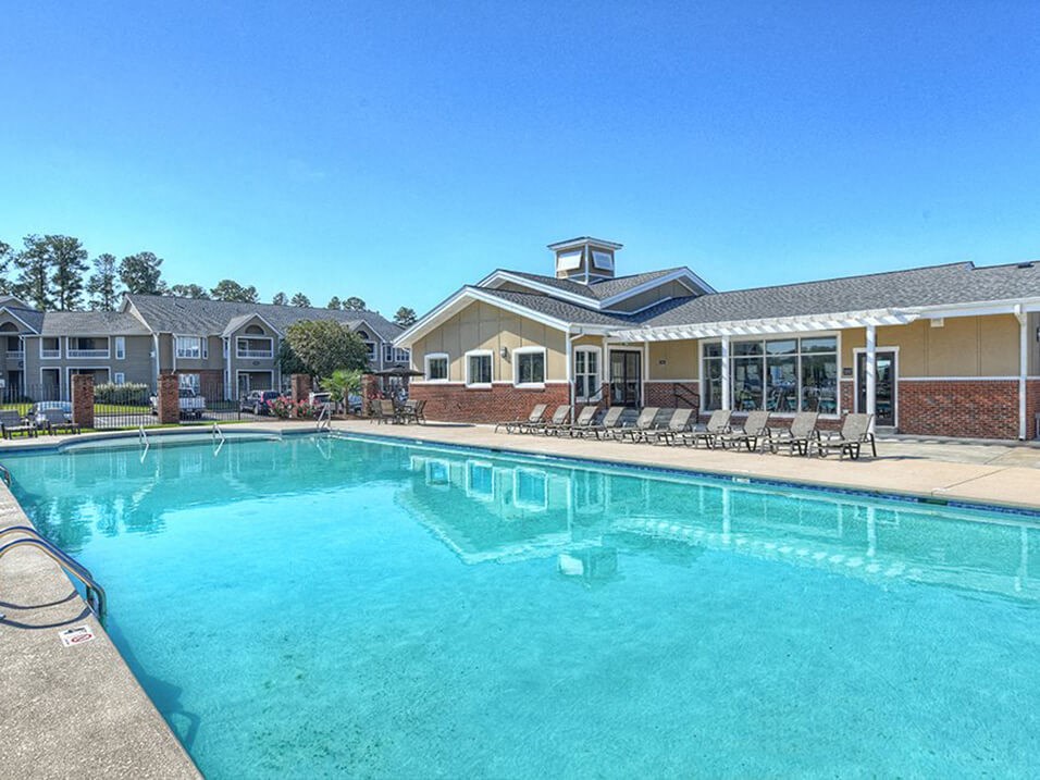 swimming pool at apartment community