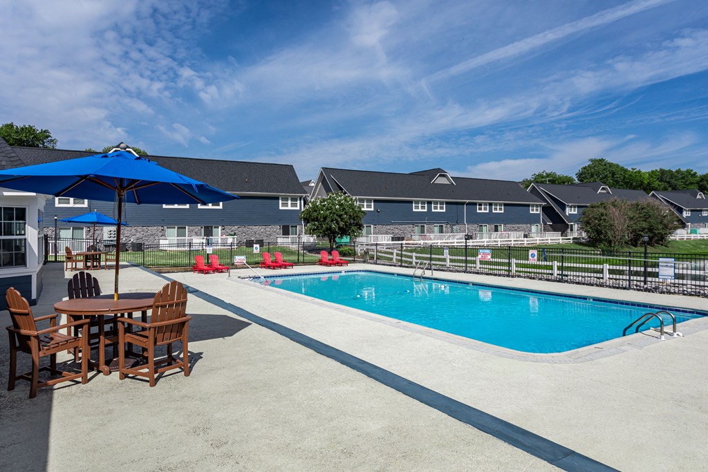our apartments have a resort style pool and patio