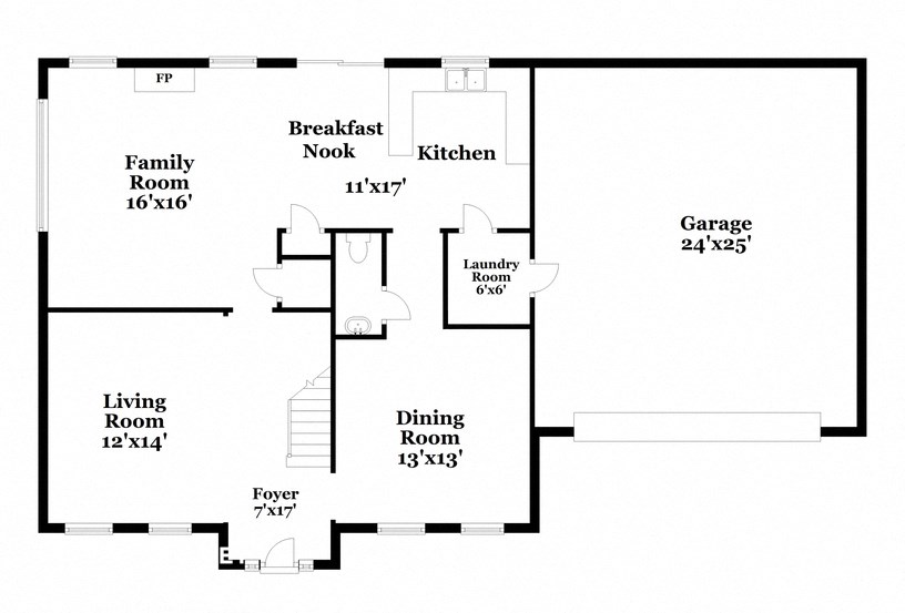 a floor plan of a house with bedrooms and a living room