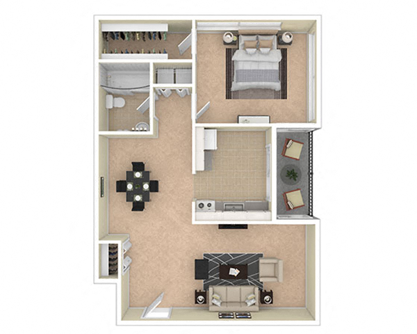 Ashley Apartments One Bedroom D