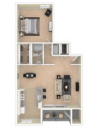 Ashley Apartments 1 Bedroom 1A 966 sq ft Ashley Apartments 1 Bedroom 1A 966 sq ft floor plan