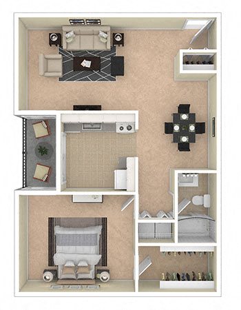 Ashley Apartments 1 Bedroom 1C 804 sq ft Ashley Apartments 1 Bedroom 1C 804 sq ft floor plan