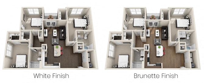 Three Bedroom Floor Plan | 1,375 Sq. Ft.  at Tega Cay, Fort Mill, SC, 29708