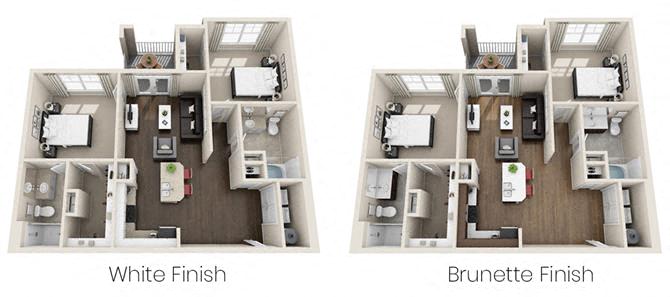 Two Bedroom Floor Plan | 1,250 Sq. Ft.  at Tega Cay, Fort Mill, SC, 29708