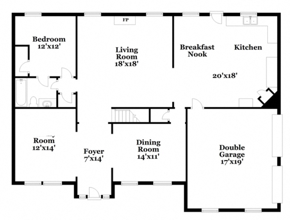 a floor plan of a house with bedrooms and a living room