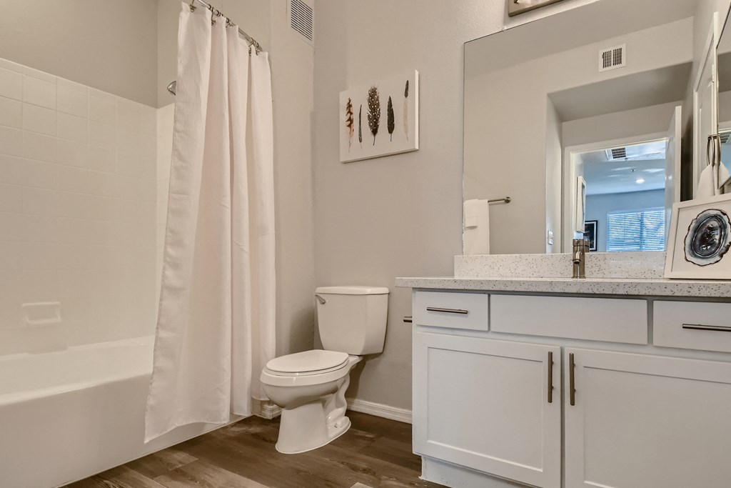 a bathroom with a shower and a toilet and a sink