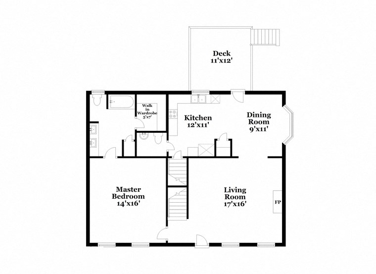 a floor plan of a house with two floors and a garage