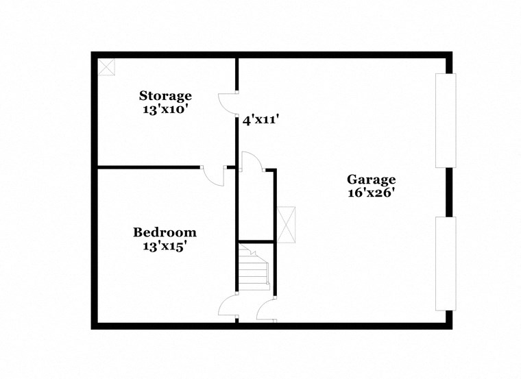 a floor plan of a house with a bedroom and a living room