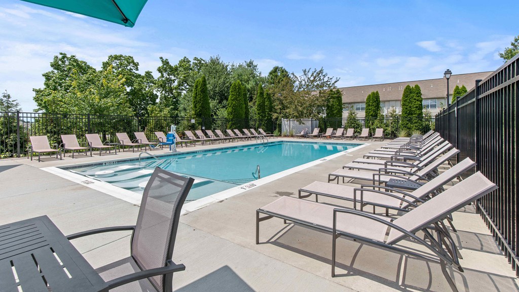 the swimming pool at our crossings apartments