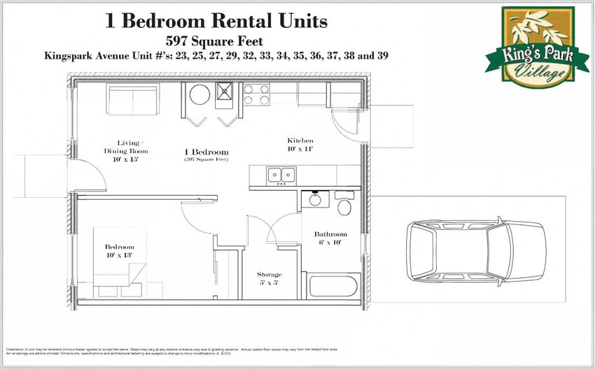 1 Bedroom, 1 Bathroom