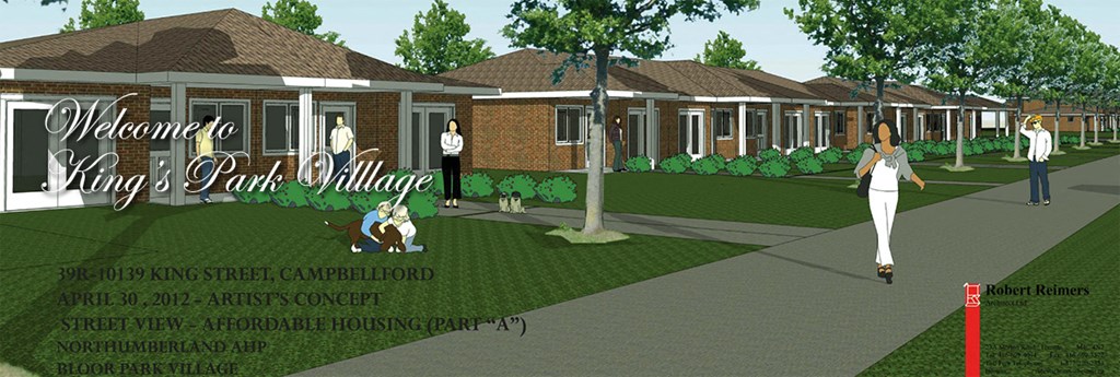 a rendering of a house with people in front of it