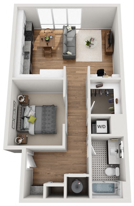 Hot Toddy. Studio / 1 Bath w/Walk-in Closet. The Bowery. Savannah, GA.