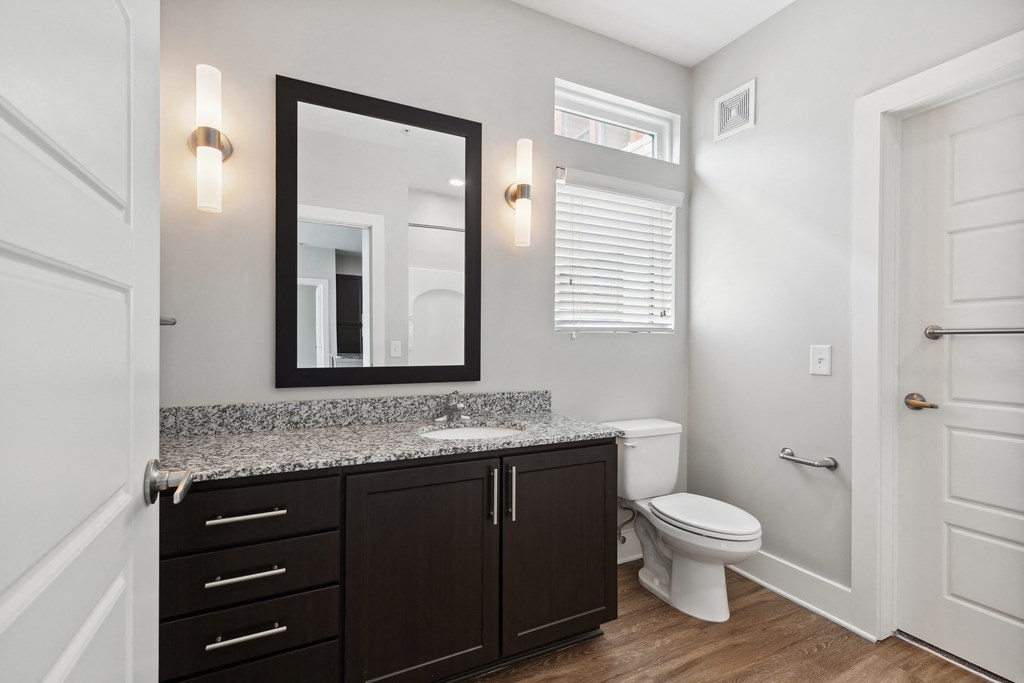 a bathroom with a toilet and a sink and a mirror