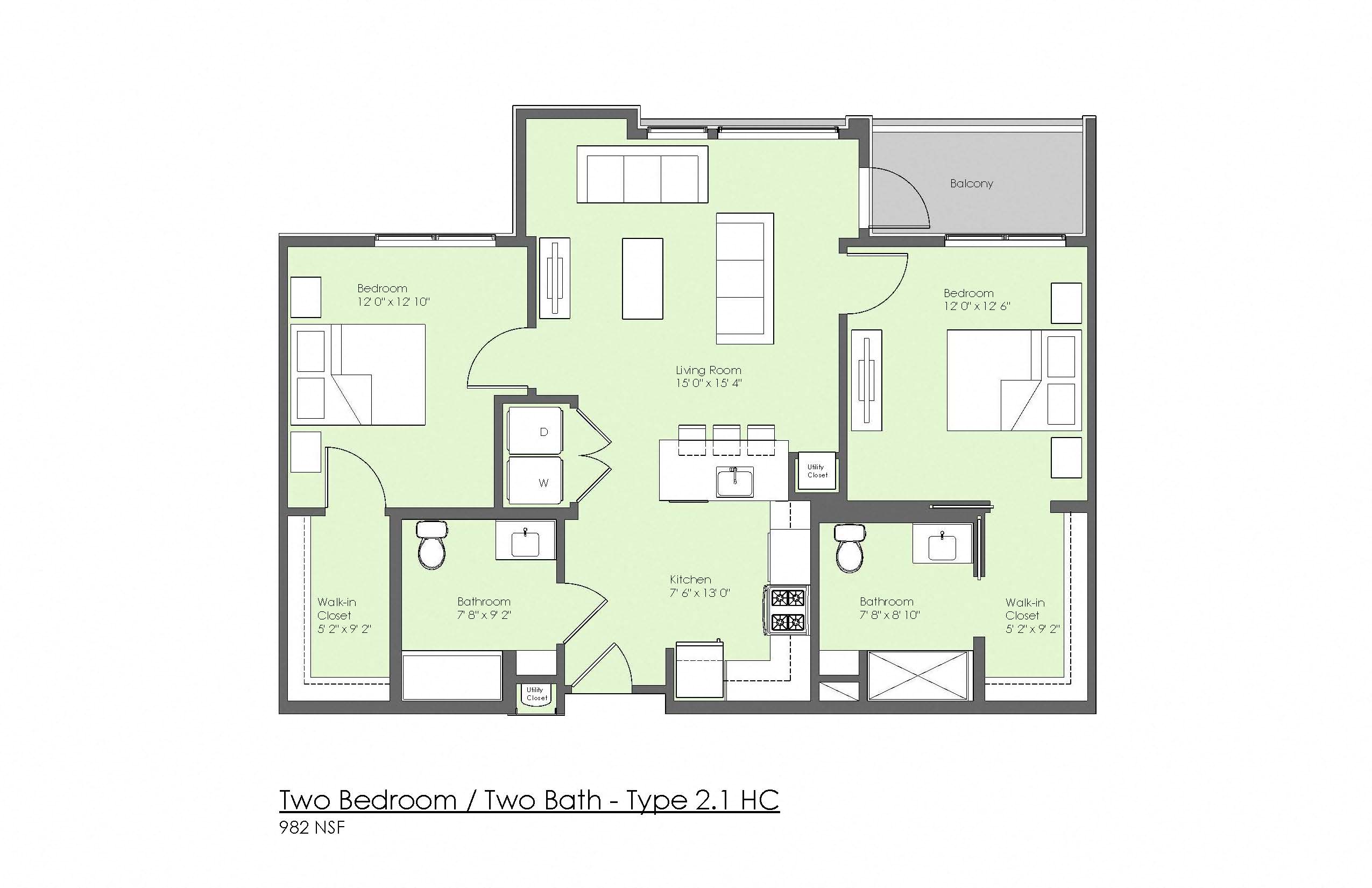 Two Bedroom Floor Plan
