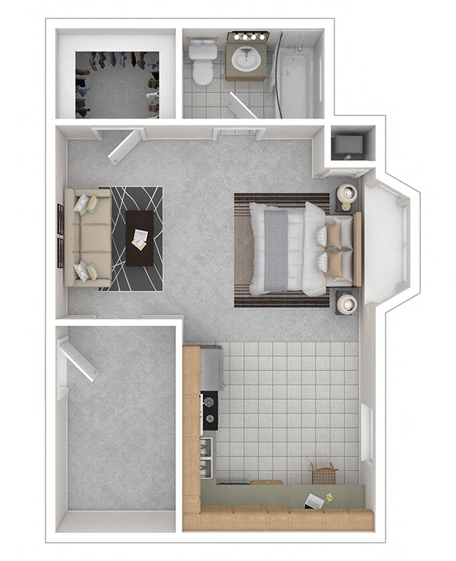 The Abby Apartments Studio 430 sq ft The Abby Apartments Studio 430 sq ft floor plan