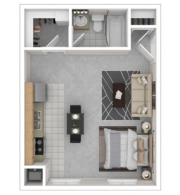 The Dore Apartments Studio 430 sq ft The Dore Apartments Studio 430 sq ft floor plan