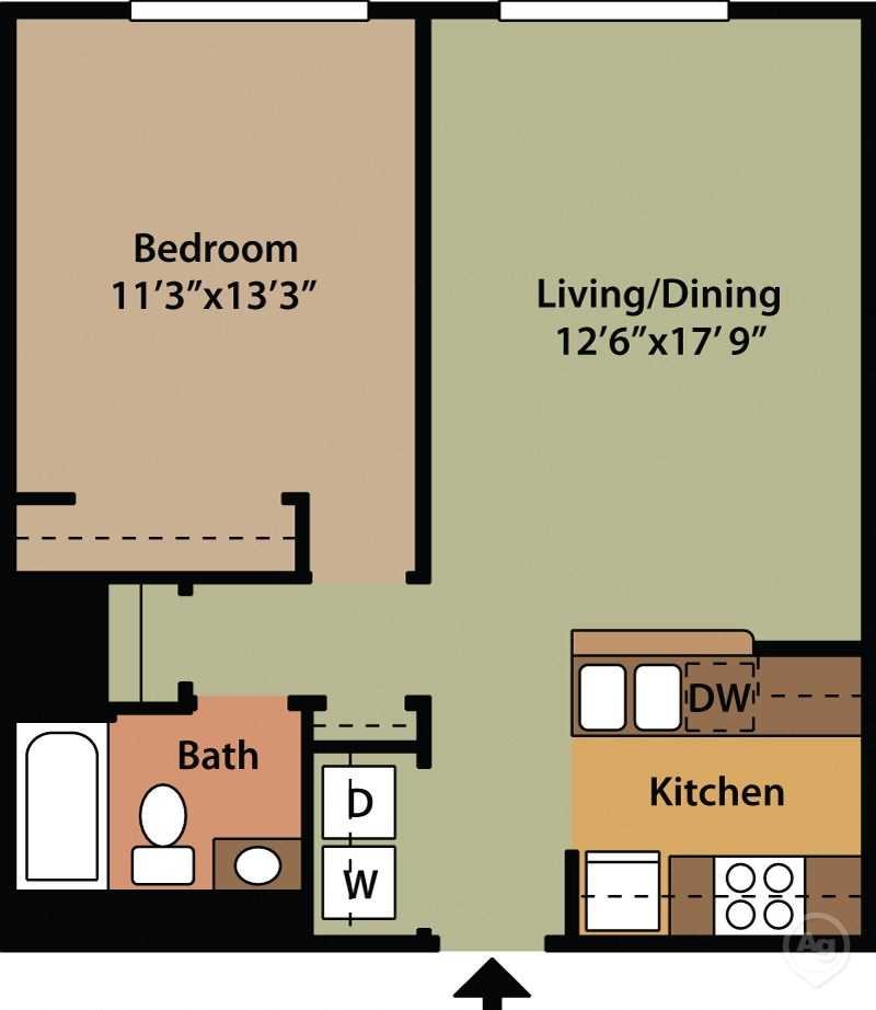 One bedroom apartment at The Residences at Ninth Square in New Haven, CT