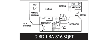 2 Bedrooms, 1 Bathroom