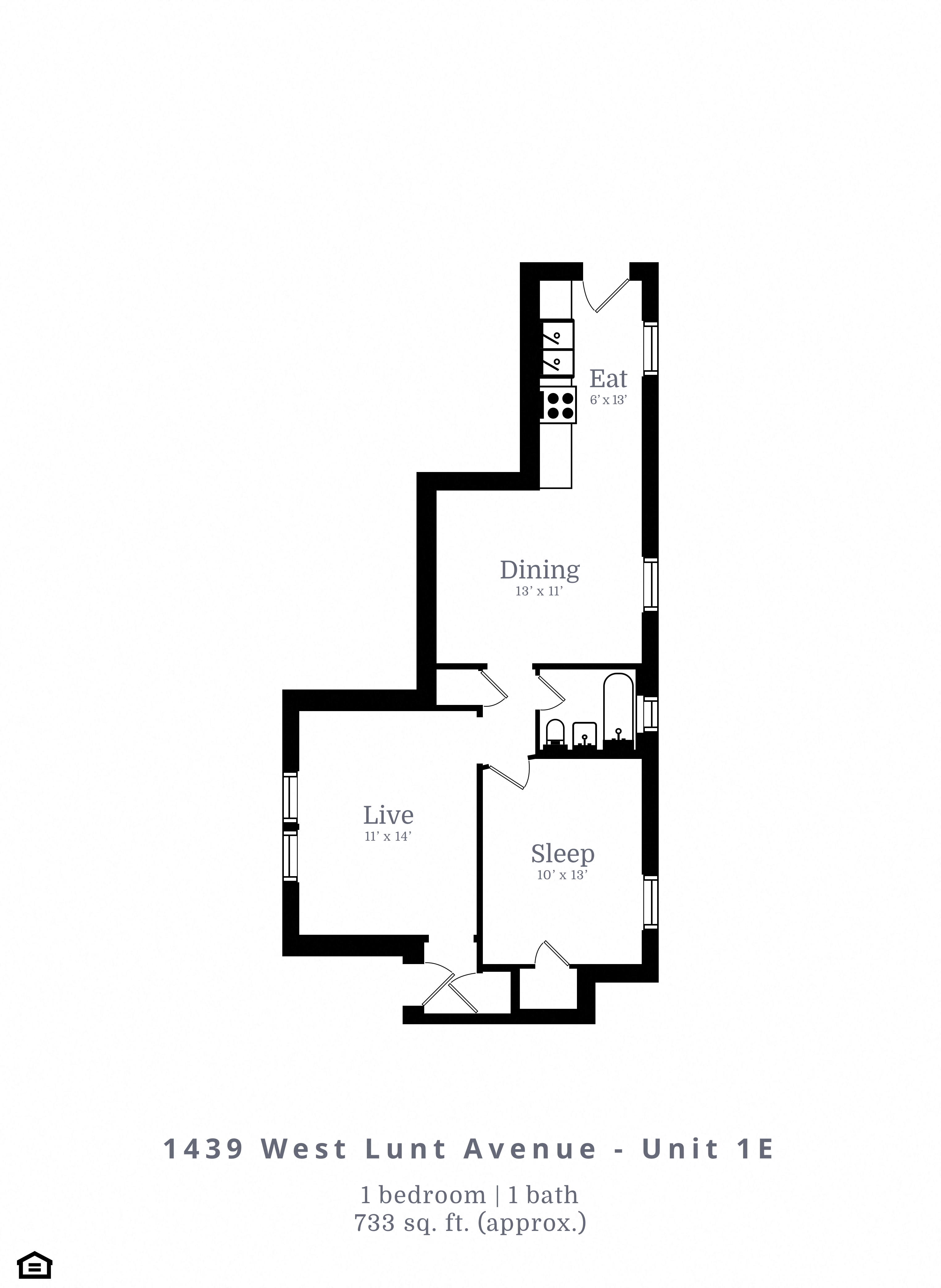 a floor plan for a bedroom unit and a bathroom