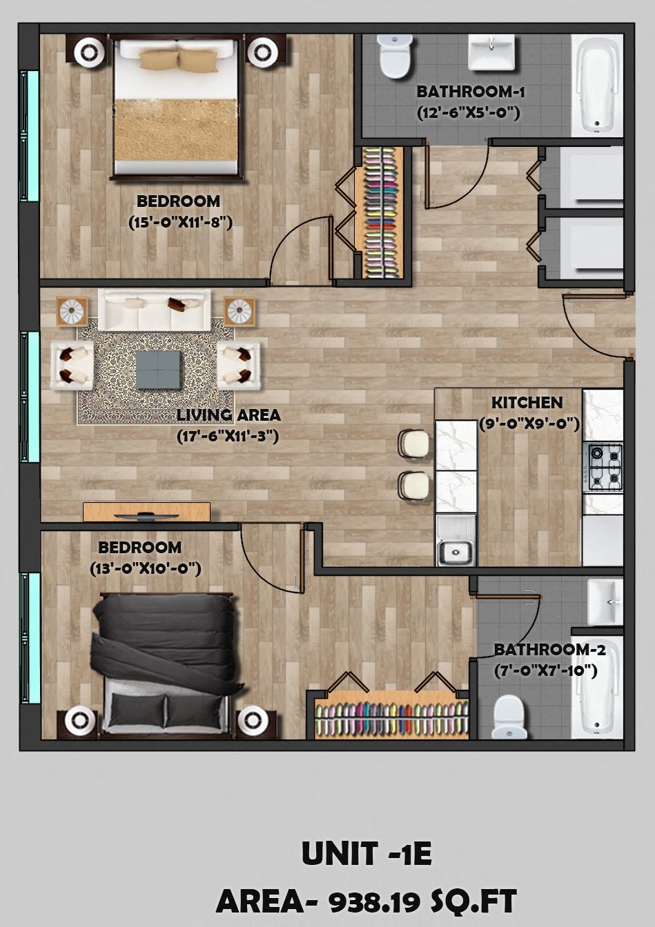 a floor plan of a small house with a bedroom and a living room