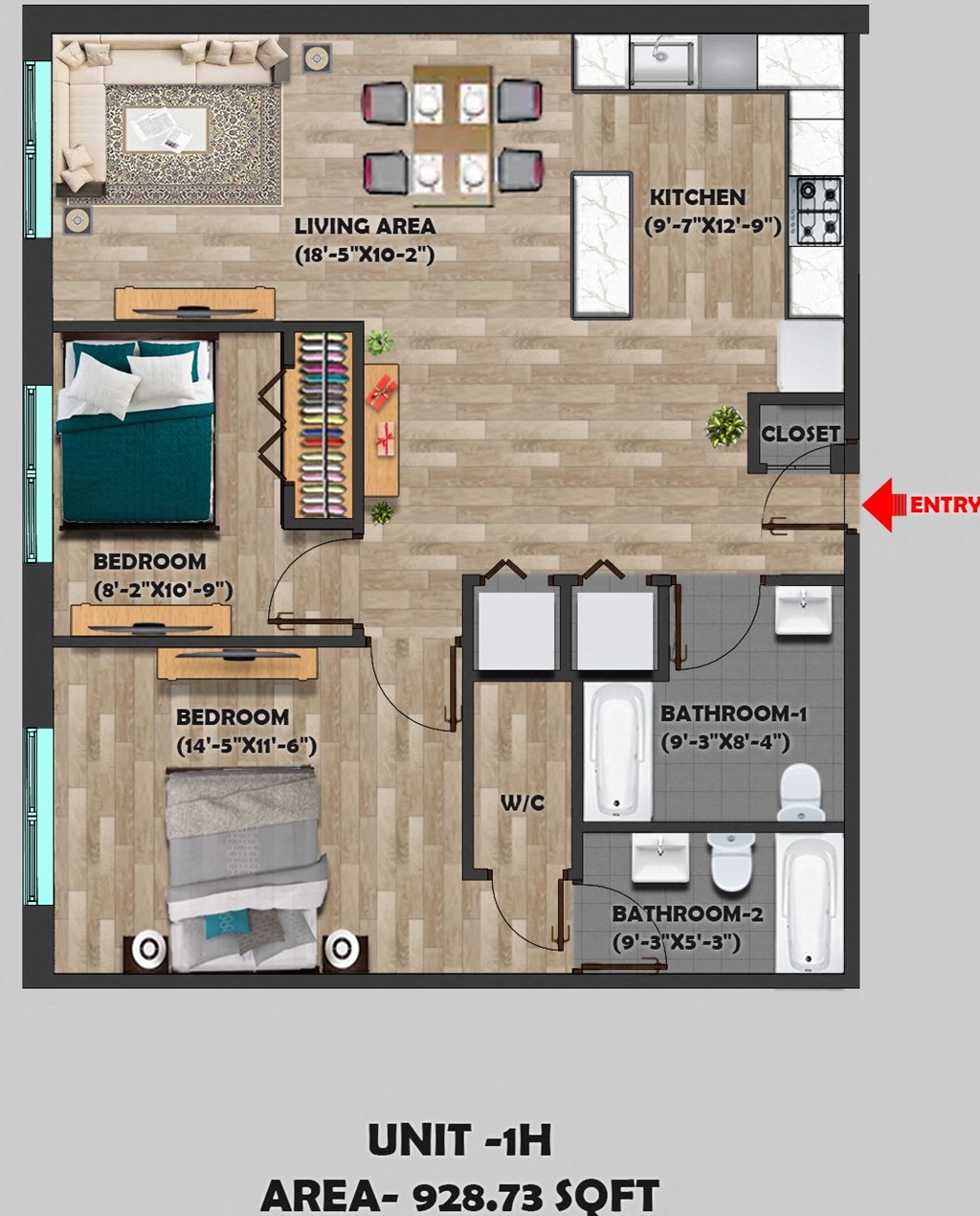 the floor plan of unit 4