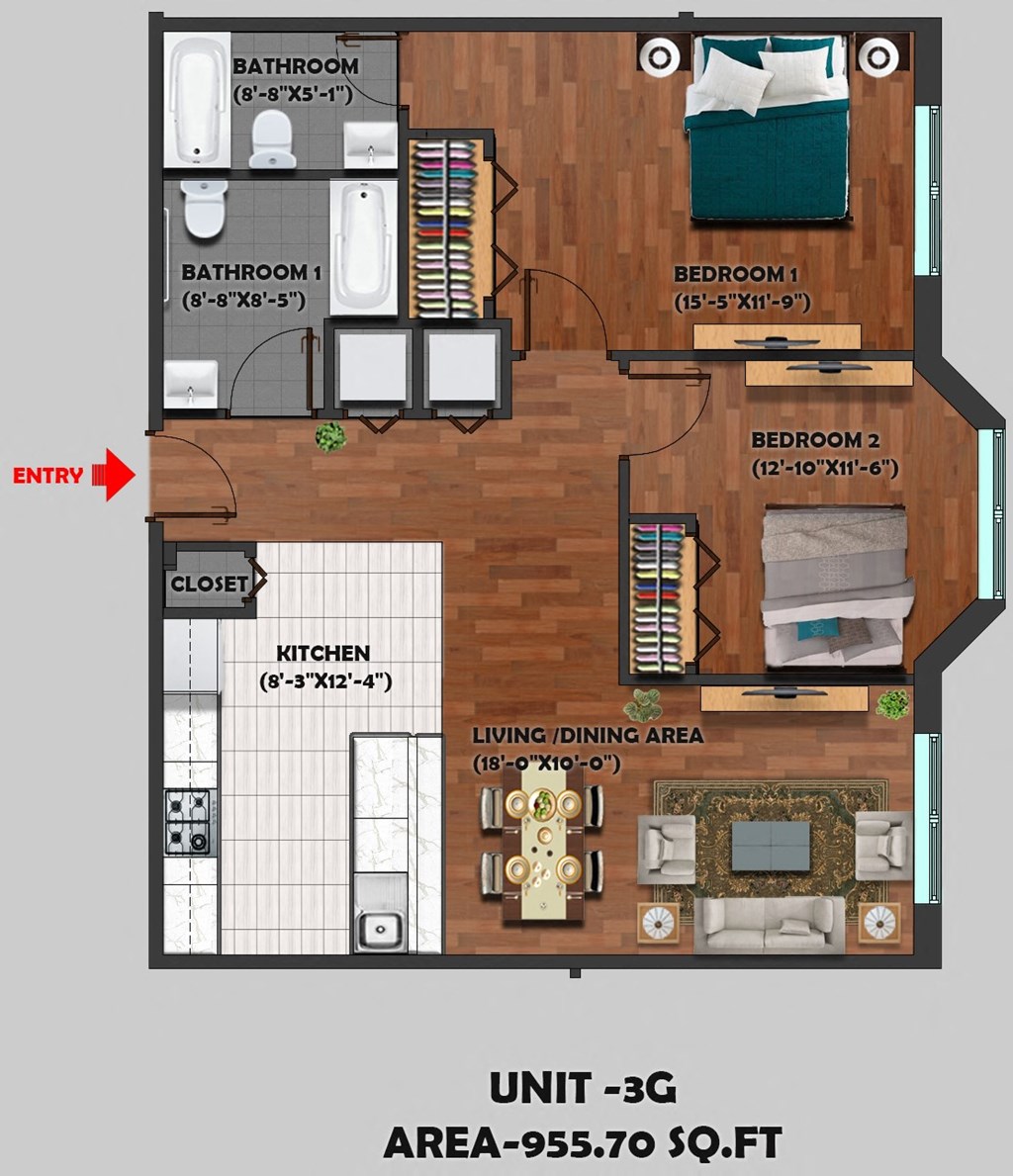 a floor plan of a house with a bedroom and a living room