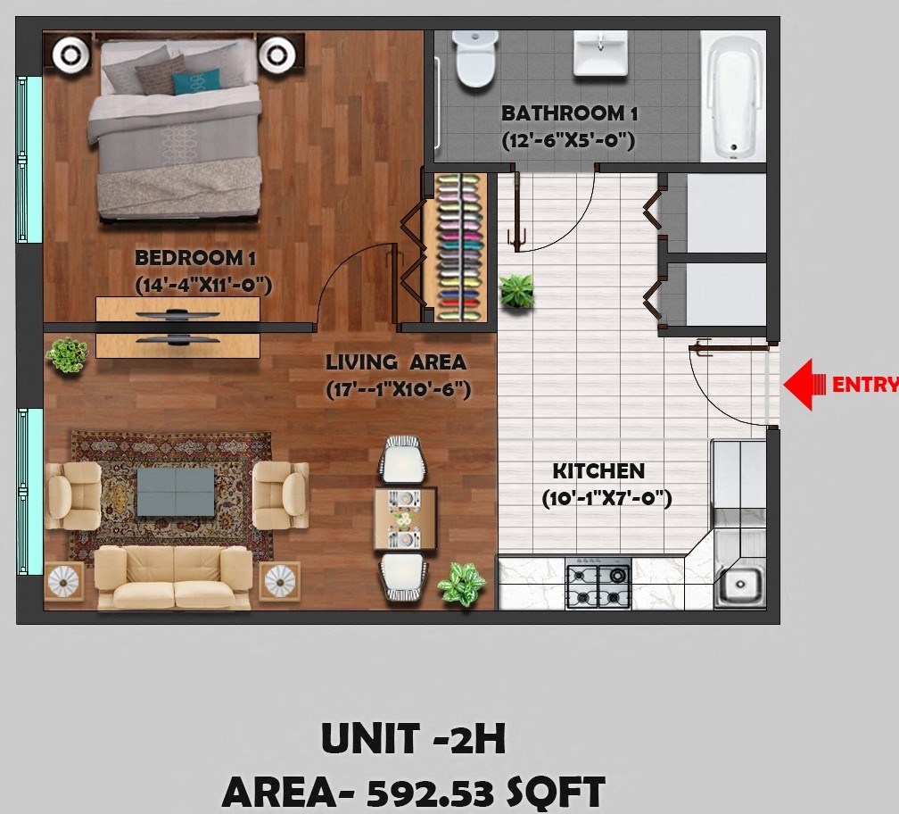 a floor plan of a small house with a bedroom and a living room