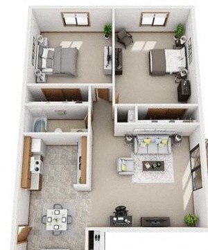 2 bed 1 bath apartment in ST Cloud MN
