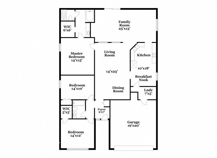 a floor plan of a house with a combination of bedrooms and a living room