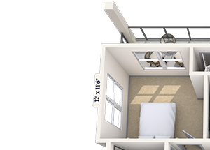 Traditional 2x2 1045 sf-fp