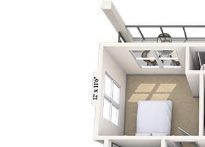 Traditional 2x2 1060 sf-fp
