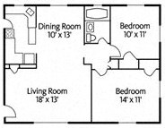 2 Bed 1 Bath Garden