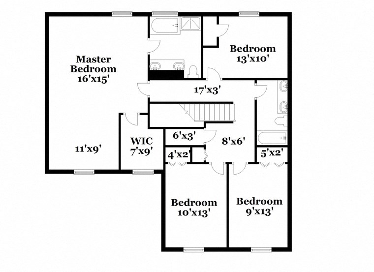 floor plan of a two story home with a bedroom and a living room