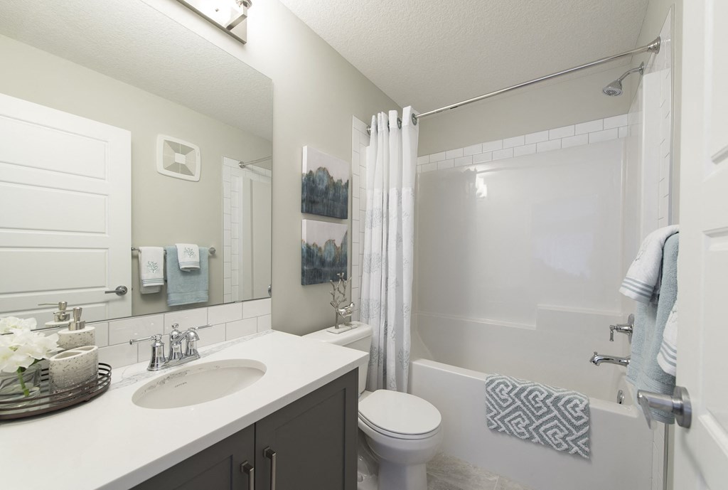 a bathroom with a sink and a toilet and a shower