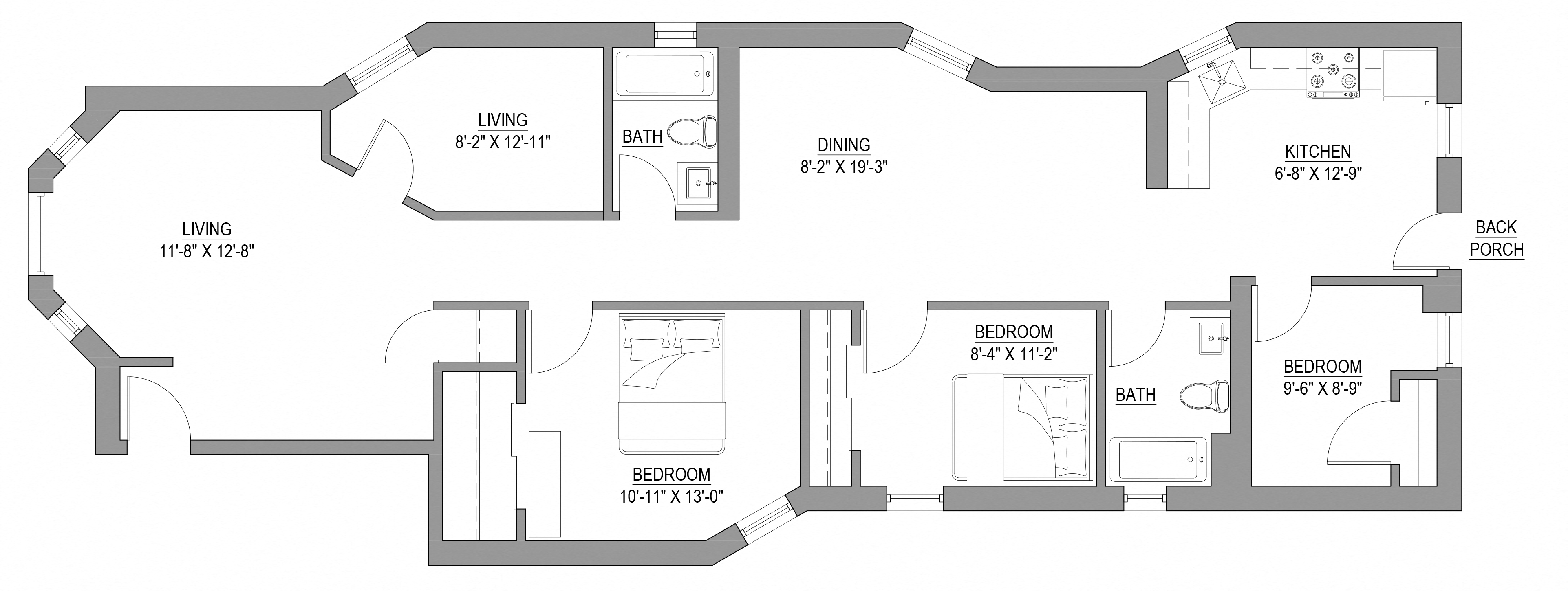 3 Bedroom - 2 Bathroom