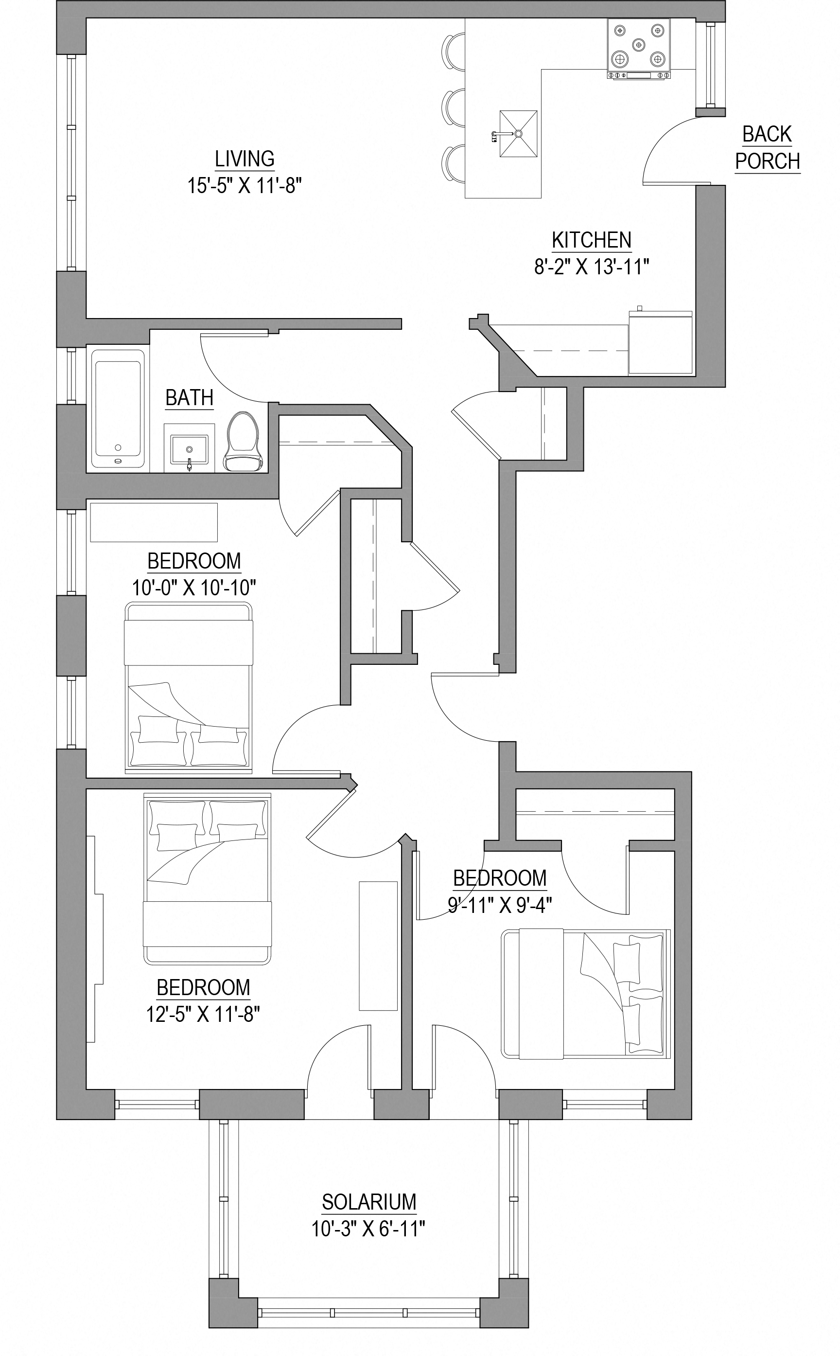 3 bed 2 bath units in hyde park