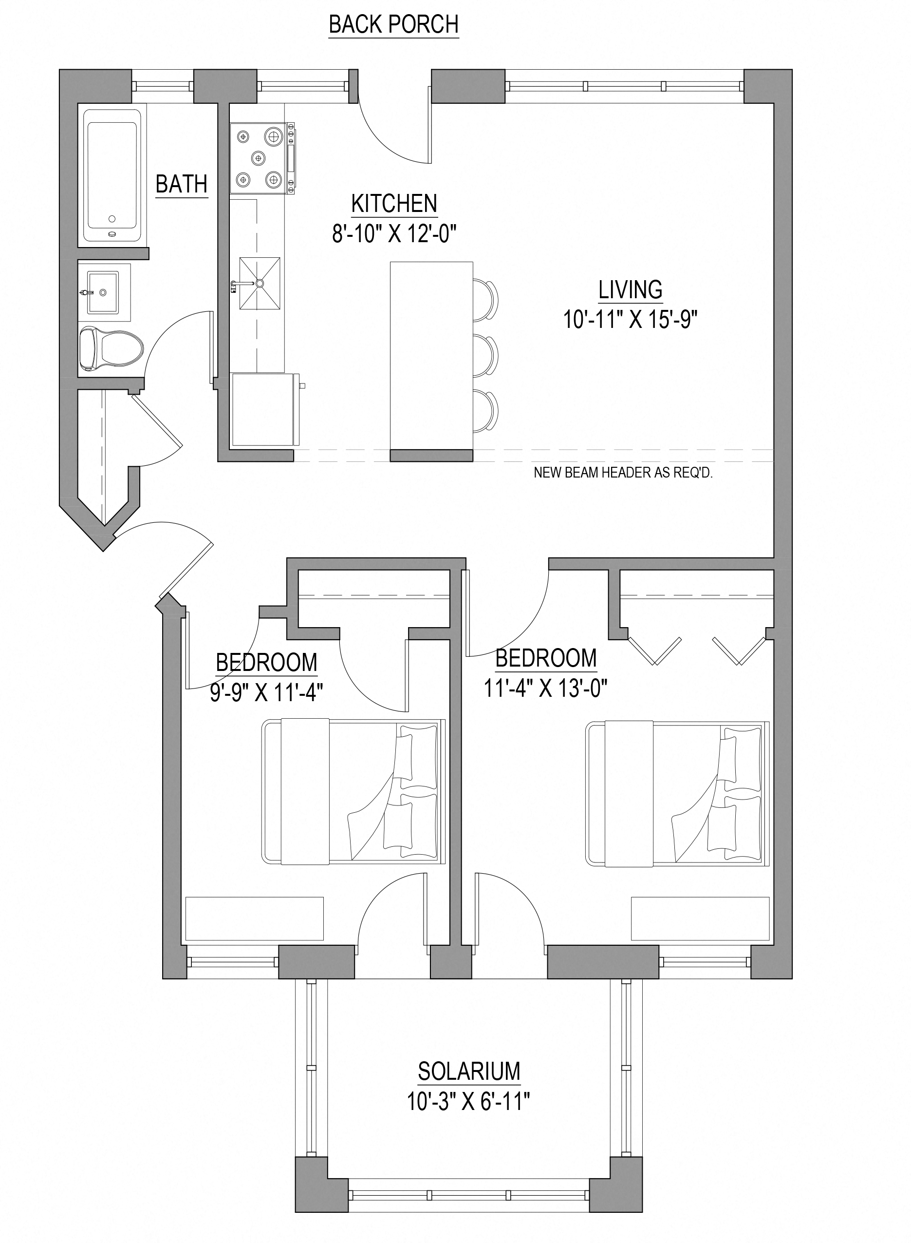 2 bed 1 bath units in hyde park