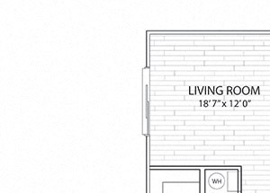 Mesa 1 bedroom, 1 bathroom apartment floor plan Mesa 1 bedroom, 1 bathroom apartment floor plan