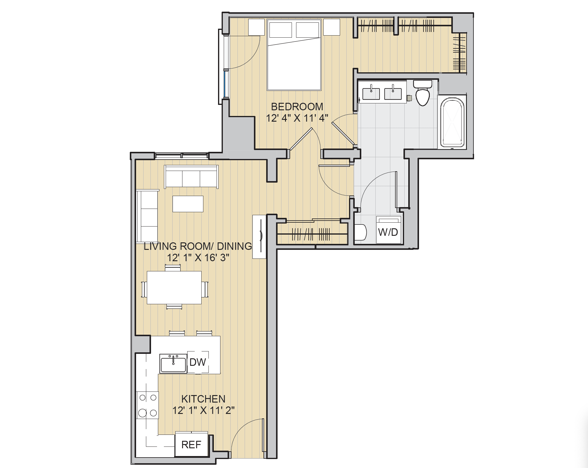 1 Bed 1 Bath 28a723 723 Sq.Ft Floor Plan at 28 Austin, Newton, MA