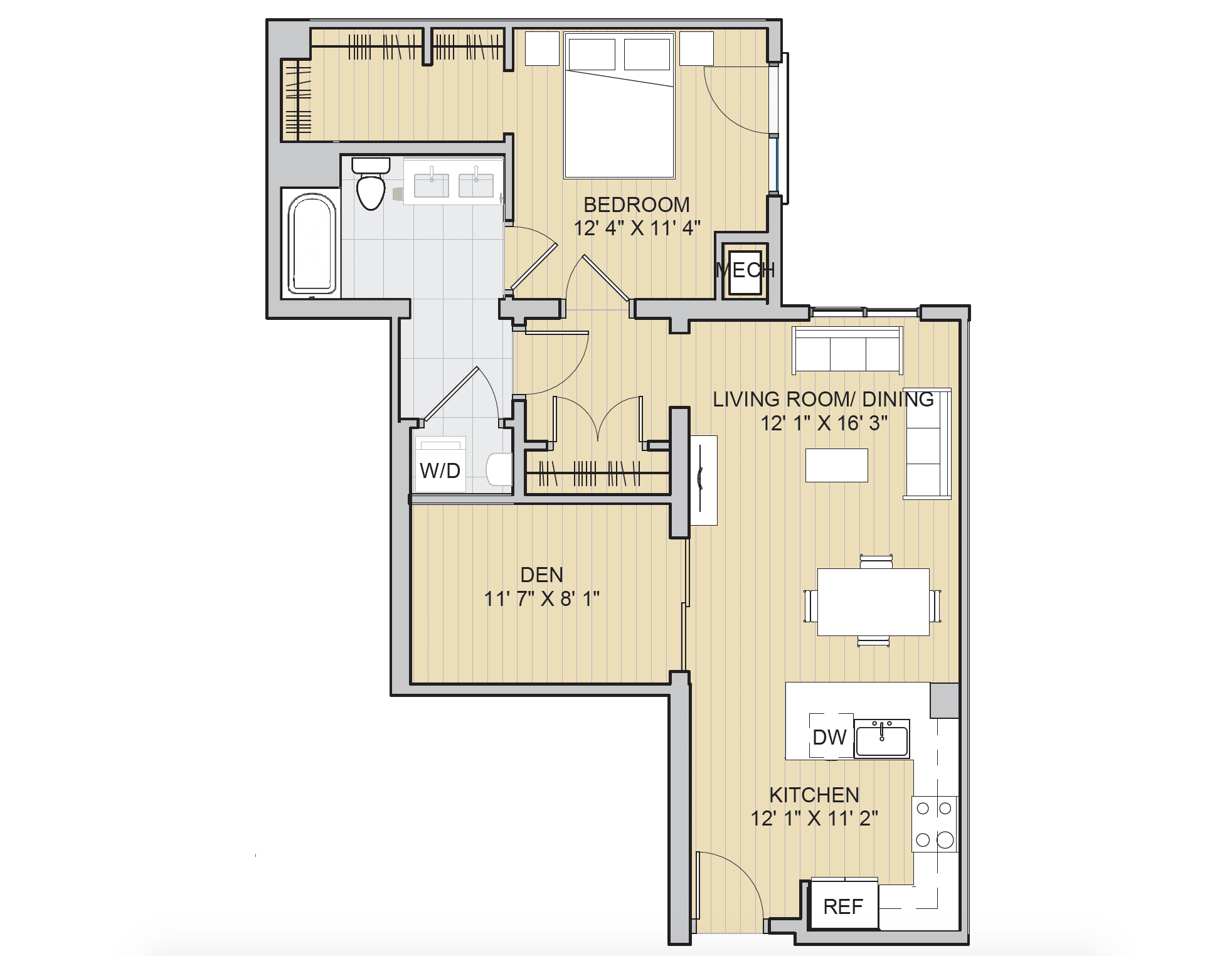 1 Bed 1 Bath with Den 28a825 825 Sq.Ft. at 28 Austin, Newton